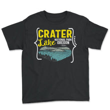 Load image into Gallery viewer, Crater Lake National Park Shirt, Oregon Mount Mazama US Lake Tee, - Youth Tee - Black