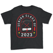 Load image into Gallery viewer, Class Of 2023 Senior Skiing Graduation Gift T Shirt - Youth Tee - Black