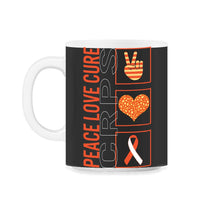 Load image into Gallery viewer, Peace Love Cure CRPS T Shirt - 11oz Mug - Black on White