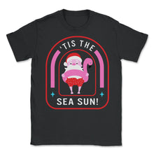 Load image into Gallery viewer, Christmas In July Shirt, 'Tis The Sea Sun Cute Santa Tee Summer - Unisex T-Shirt - Black