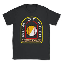 Load image into Gallery viewer, Baseball Shirt, Mom Of Both Baseball Softball Leopard, Baseball Mom - Unisex T-Shirt - Black