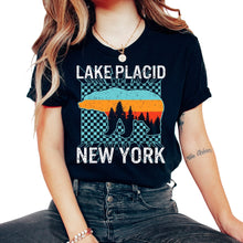 Load image into Gallery viewer, Lake Shirt, Lake Placid New York Bear Adirondack Retro Tee, Mountain - Unisex T-Shirt - Black