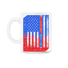 Load image into Gallery viewer, Thin Red & Blue Line American Flag Shirt, Law Enforcement Tee, Police - 11oz Mug - White