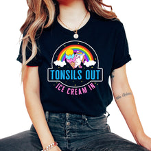 Load image into Gallery viewer, Tonsil Removal Shirt, Tonsils Out Ice Cream In Tee, Tonsillitis - Unisex T-Shirt - Black