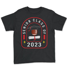 Load image into Gallery viewer, Class Of 2023 Senior Football Graduation Gift T Shirt - Youth Tee - Black