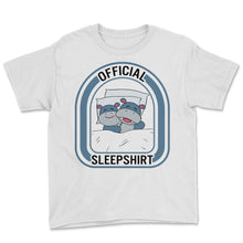 Load image into Gallery viewer, Sleep Shirt, Official Sleep shirt Hippopotamus Cute Tee, Funny Hippo - Youth Tee - White