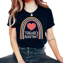 Load image into Gallery viewer, Teacher Shirt, Teacher's Assistant Rainbow Tee, Teacher's Day Gift - Unisex T-Shirt - Black