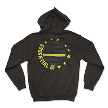 Load image into Gallery viewer, Dispatcher Shirt, Essential AF USA Flag Tee, Thin Yellow Line 911 - Hoodie - Black