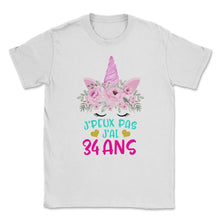 Load image into Gallery viewer, Enfant T Shirt 34 Ans Fille Anniversaire Cadeau Licorne T Shirt copy - Unisex T-Shirt - White