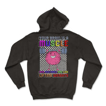 Load image into Gallery viewer, Positivity Shit, Brain Is A Muscle Tee, Brain Lifting Weights Growth - Hoodie - Black