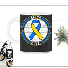 Load image into Gallery viewer, World Down Syndrome Day, Extra Cute Down Syndrome, Trisomy 21, - 11oz Mug - Black on White