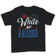 Load image into Gallery viewer, Red White & Blessed 4th of July Cute Patriotic America USA Flag