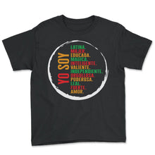 Load image into Gallery viewer, Mexicana Shirt, Yo Soy Latina Empowered Women Gift For Mother's Day - Youth Tee - Black