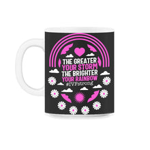 Load image into Gallery viewer, IVF Retrieval Day Shirt, The Greater Your Storm The Brighter Your - 11oz Mug - Black on White