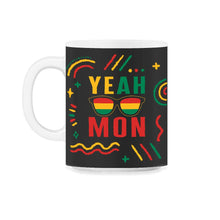 Load image into Gallery viewer, Jamaica Shirt, Yeah Mon Jamaican Sunglasses Tee, Independence - 11oz Mug - Black on White