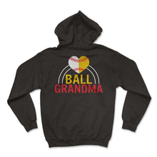 Load image into Gallery viewer, Baseball Shirt, Ball Grandma Baseball Heart Tee, Baseball Mom - Hoodie - Black