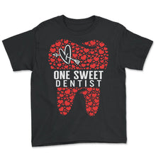 Load image into Gallery viewer, Dentist Shirt, Love Teeth Heart Valentines Day Tee, Mouth Surgeon - Youth Tee - Black