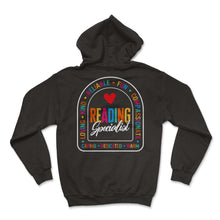 Load image into Gallery viewer, Reading Shirt, Reading Specialist Loving Kind Reliable Fun - Hoodie - Black
