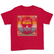 Load image into Gallery viewer, 4th Of July Shirt, Abe Lincoln Retro Sunset Vintage 16th President, - Youth Tee - Red