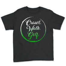 Load image into Gallery viewer, Golf Shirt, Crawl Walk Golf Tee, Dad Baby Golf Gift, Cute Baby Shower - Youth Tee - Black
