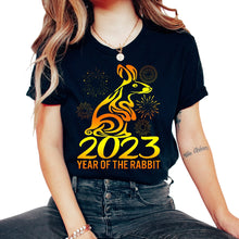 Load image into Gallery viewer, Chinese Zodiac Shirt, Year Of The Rabbit 2023 Tee, Rabbit Zodiac Sign - Unisex T-Shirt - Black