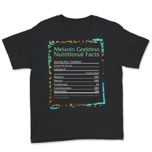Load image into Gallery viewer, Melanin Goddess Shirt, Black Queen Nutrition Facts, Black History