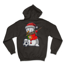 Load image into Gallery viewer, Soccer Boy Dabbing Snowman Christmas Jersey Portugal Shirt, Football - Hoodie - Black