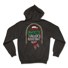 Load image into Gallery viewer, Christmas Shirt, Santa's Favorite Teacher's Assistant Santa Hat Tee, - Hoodie - Black