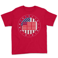 Load image into Gallery viewer, 4th Of July Shirt, Hotdog USA America Flag Cute Funny Independence - Youth Tee - Red