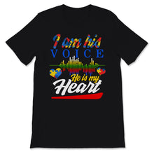 Load image into Gallery viewer, I Am His Voice He Is My Heart Shirt Autism Awareness Gift Hearts