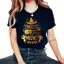 Load image into Gallery viewer, Happy Cinco De Mayo Mexican Flag Vintage Men Women Mexico Fiesta Taco - Unisex T-Shirt - Black