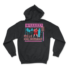 Load image into Gallery viewer, Christmas In July Shirt, Mele Kalikimaka Hawaii Santa Surf Board - Hoodie - Black