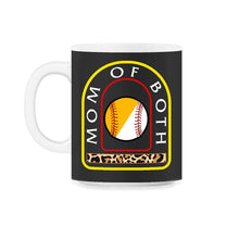 Load image into Gallery viewer, Baseball Shirt, Mom Of Both Baseball Softball Leopard, Baseball Mom - 11oz Mug - Black on White