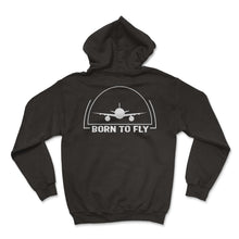 Load image into Gallery viewer, Pilot Shirt, Born To Fly Traffic Controller Control Tower Tee, - Hoodie - Black