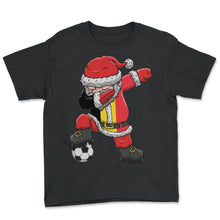 Load image into Gallery viewer, Soccer Boy Dabbing Santa Christmas Jersey Belgium Shirt, Soccer - Youth Tee - Black
