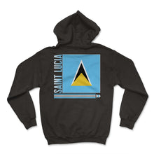 Load image into Gallery viewer, Caribbean Shirt, Saint Lucia Flag Design Tee, Eastern Caribbean - Hoodie - Black