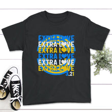 Load image into Gallery viewer, Down Syndrome Awareness Month, Extra Love 3.21, Down Syndrome - Youth Tee - Black