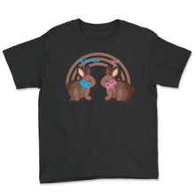 Load image into Gallery viewer, Easter Day Shirt, My Butt Hurts Chocolate Easter Bunny Rainbow Cute - Youth Tee - Black