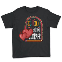 Load image into Gallery viewer, Social Worker Shirt, School Social Worker Leopard Tee, Future Social - Youth Tee - Black