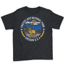 Load image into Gallery viewer, Crater Lake National Park Shirt, Oregon Mount Mazama US Lake Tee, - Youth Tee - Black