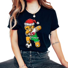 Load image into Gallery viewer, Christmas Shirt, Soccer Boy Jersey Dabbing Gingerbread United Wales - Unisex T-Shirt - Black
