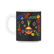 Load image into Gallery viewer, Onion Vegetable Shirt, Onion Wearing Sunglasses Tee, Vegetable Lover - 11oz Mug - Black on White