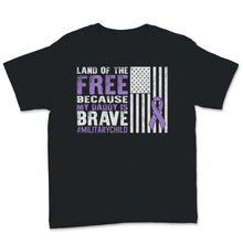 Load image into Gallery viewer, Military Child Awareness Month USA American Flag Purple Up Ribbon