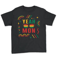 Load image into Gallery viewer, Jamaica Shirt, Yeah Mon Jamaican Sunglasses Tee, Independence - Youth Tee - Black