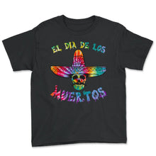 Load image into Gallery viewer, El Dia de Los Muertos Day of the Dead Sugar Skull Mexican Hat El Jefe - Youth Tee - Black