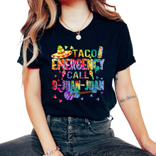 Load image into Gallery viewer, Taco Emergency Call 9 Juan Juan Cinco de Mayo Guitar Mexico Men - Unisex T-Shirt - Black
