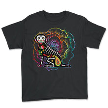 Load image into Gallery viewer, Dia De Los Muertos Shirt, Chihuahua Sugar Skull Floral Tee, Dead - Youth Tee - Black