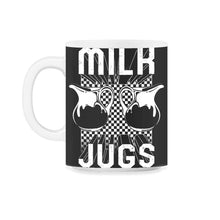 Load image into Gallery viewer, Breast Feeding Shirt, Milk Jugs Design Funny Tee, Mother's Day - 11oz Mug - Black on White