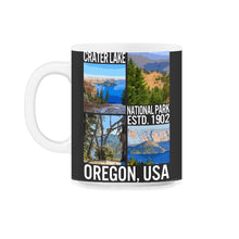 Load image into Gallery viewer, Crater Lake National Park ESTD. 1902 Shirt, Oregon US Lake Tee, - 11oz Mug - Black on White