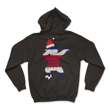 Load image into Gallery viewer, Soccer Boy Dabbing Polar Bear Christmas Hat Lights Costa Rica Shirt, - Hoodie - Black
